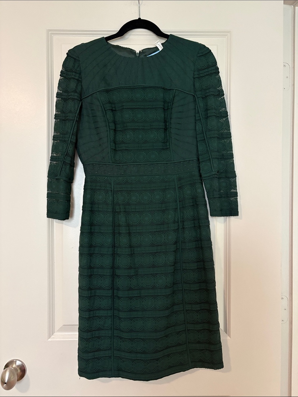 ANTONIO MELANI Forest Green Long Sleeve Textured Dress